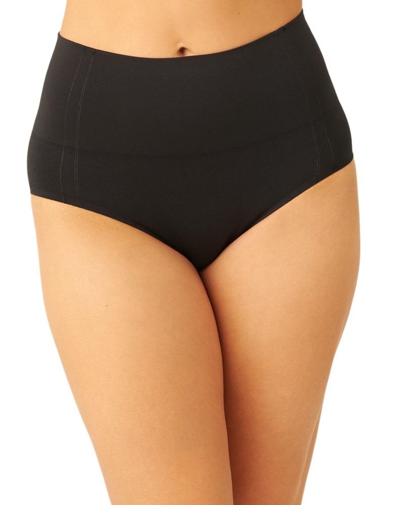 Front of a model wearing a size 2XL Smooth Series Shaping Brief in Black by Wacoal. | dia_product_style_image_id:304082